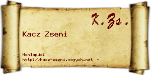 Kacz Zseni névjegykártya